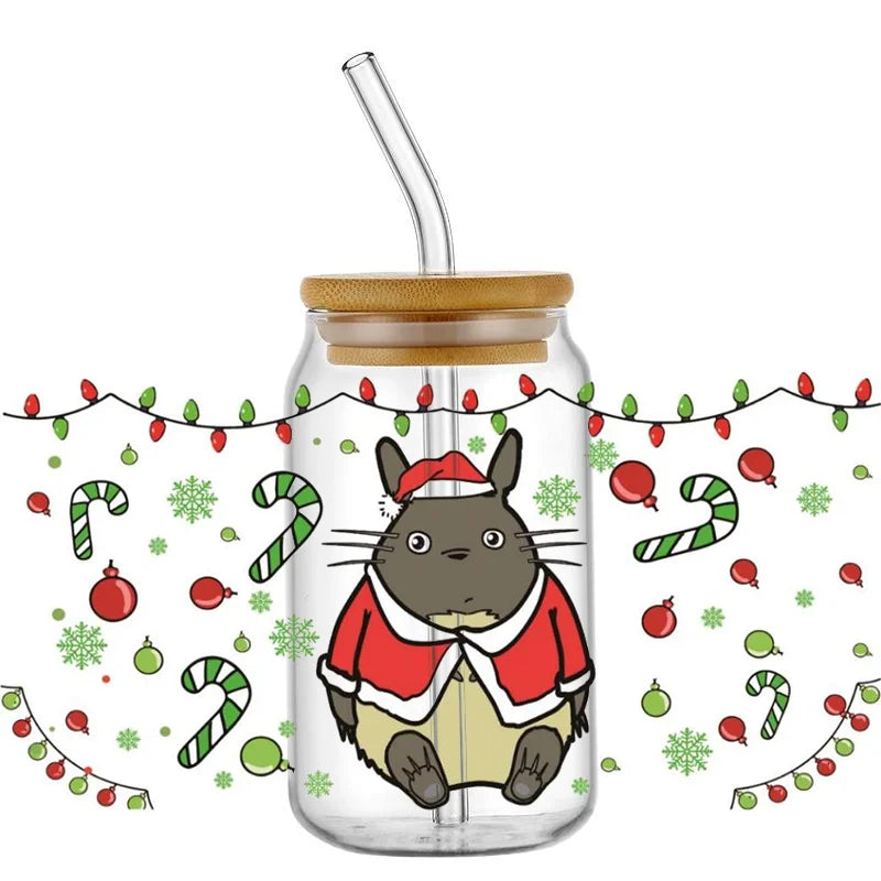 Miniso Japanese Animation UV DTF Cup Wrap Cartoon Cute Transfer Stickers Decal for 16oz Libbey DIY Waterproof Sticker