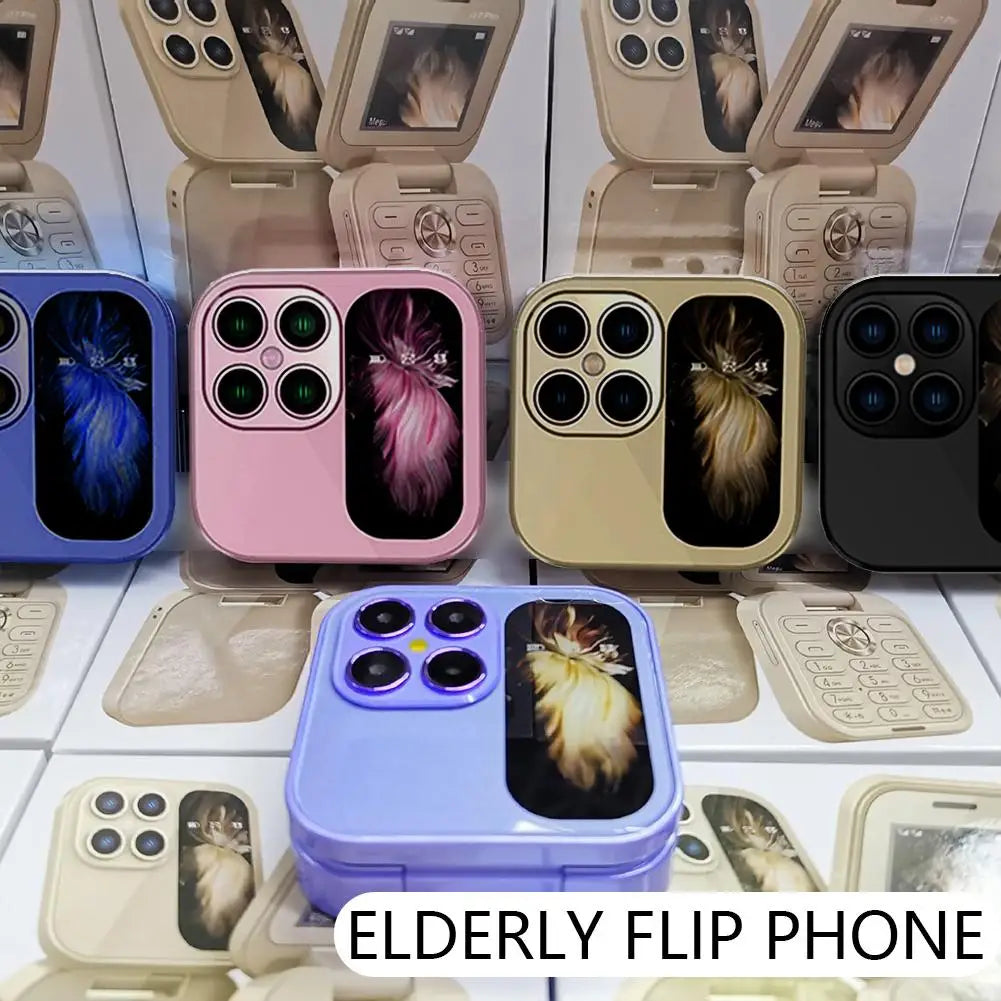 Small Foldable Mobile Phone Auto Call Record Speed Dial Dual SIM Card High Definition Rear Camera Flip Telephones Cellphones