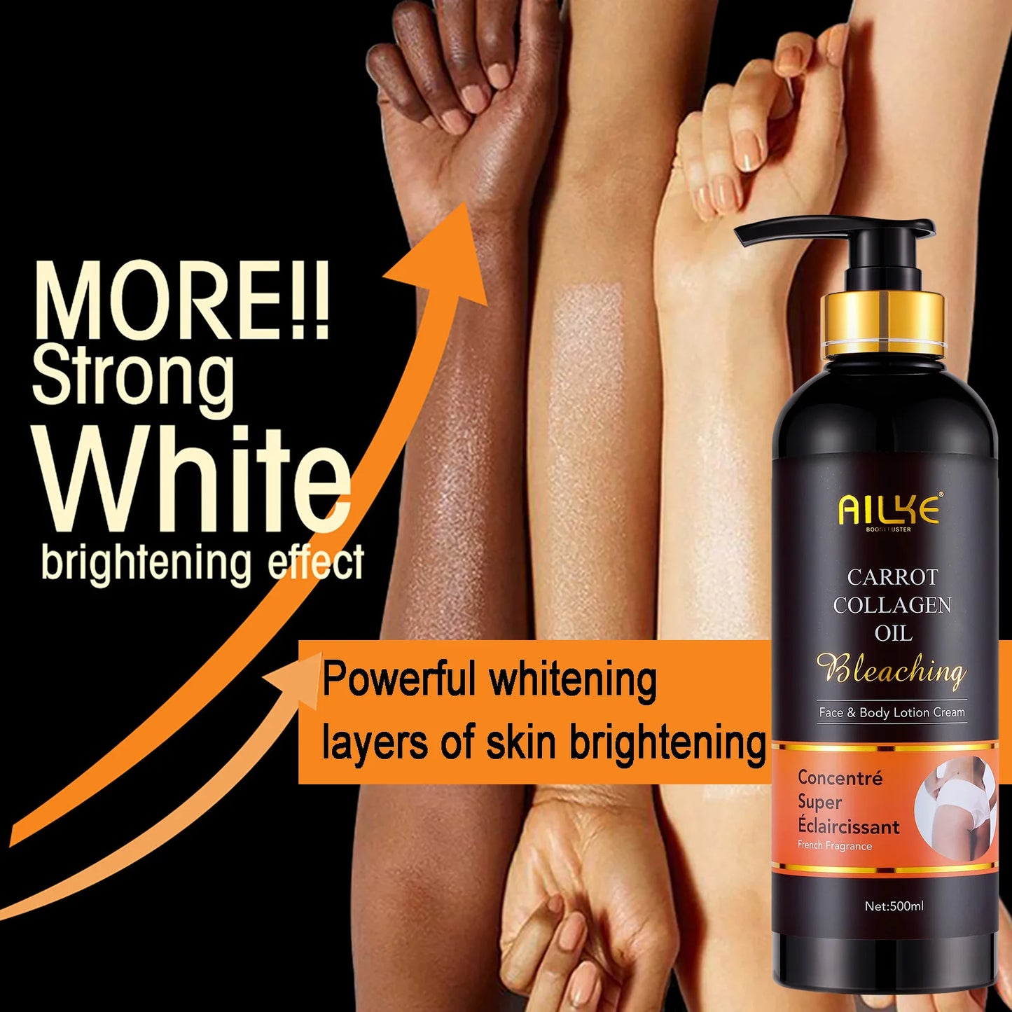 Brightening Body Lotion With Collagen, Carotene, Shea Butter, Moisturizing, Smoothing Increase Skin Radiance, For All Skin Types