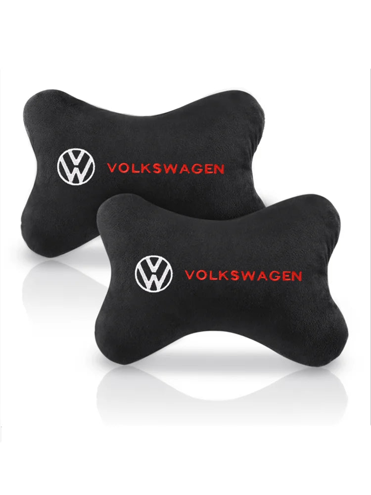 Car Headrest Cover Auto Seat Cover Head Neck Rest Pillow  for VW Volkswagen Golf Polo Passat Touran Jetta Car Styling