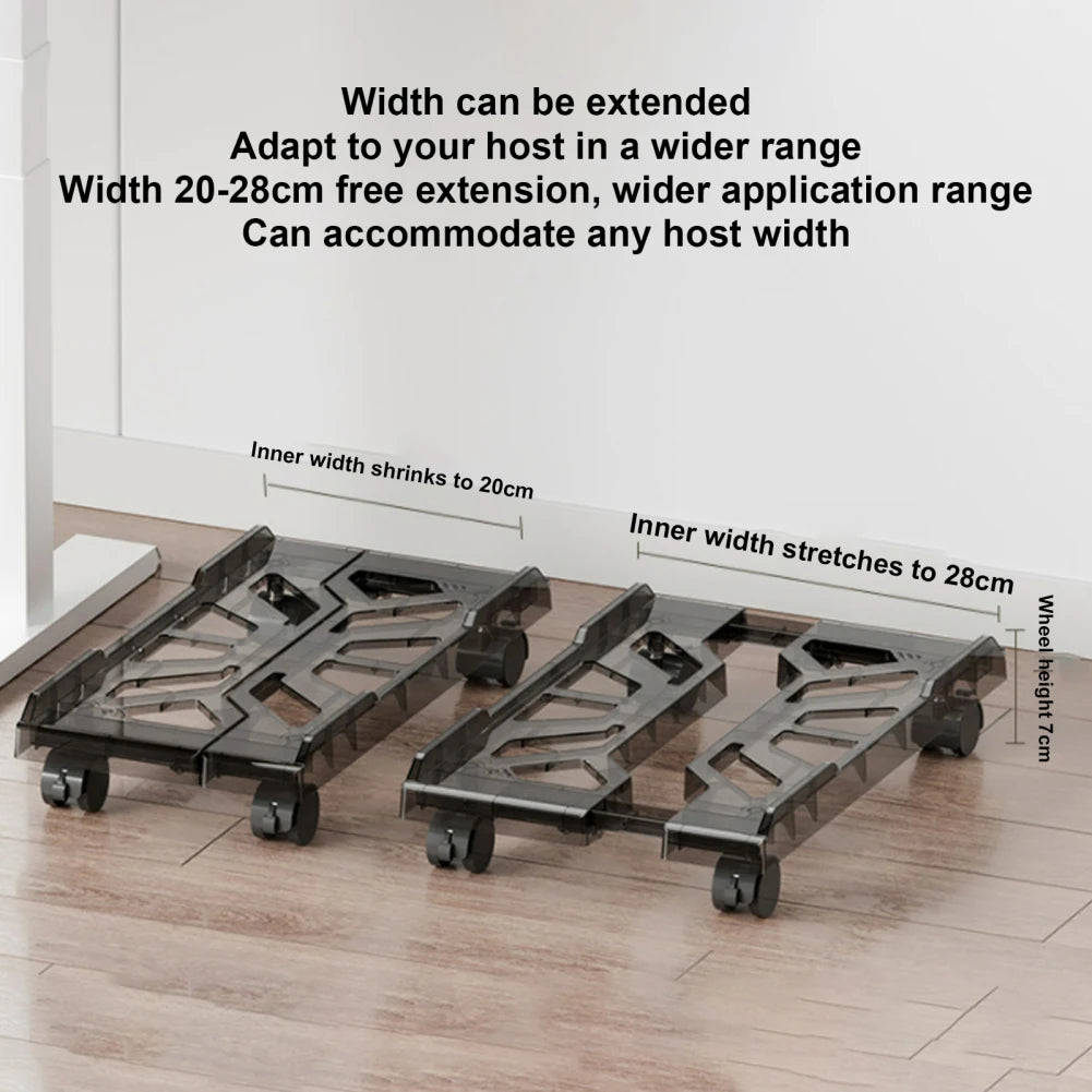 Adjustable Mobile CPU Stand Heavy-Duty PC Tower Stand With 4 Caster Wheels Ventilated Under Desk CPU Holder PC Floor Cart