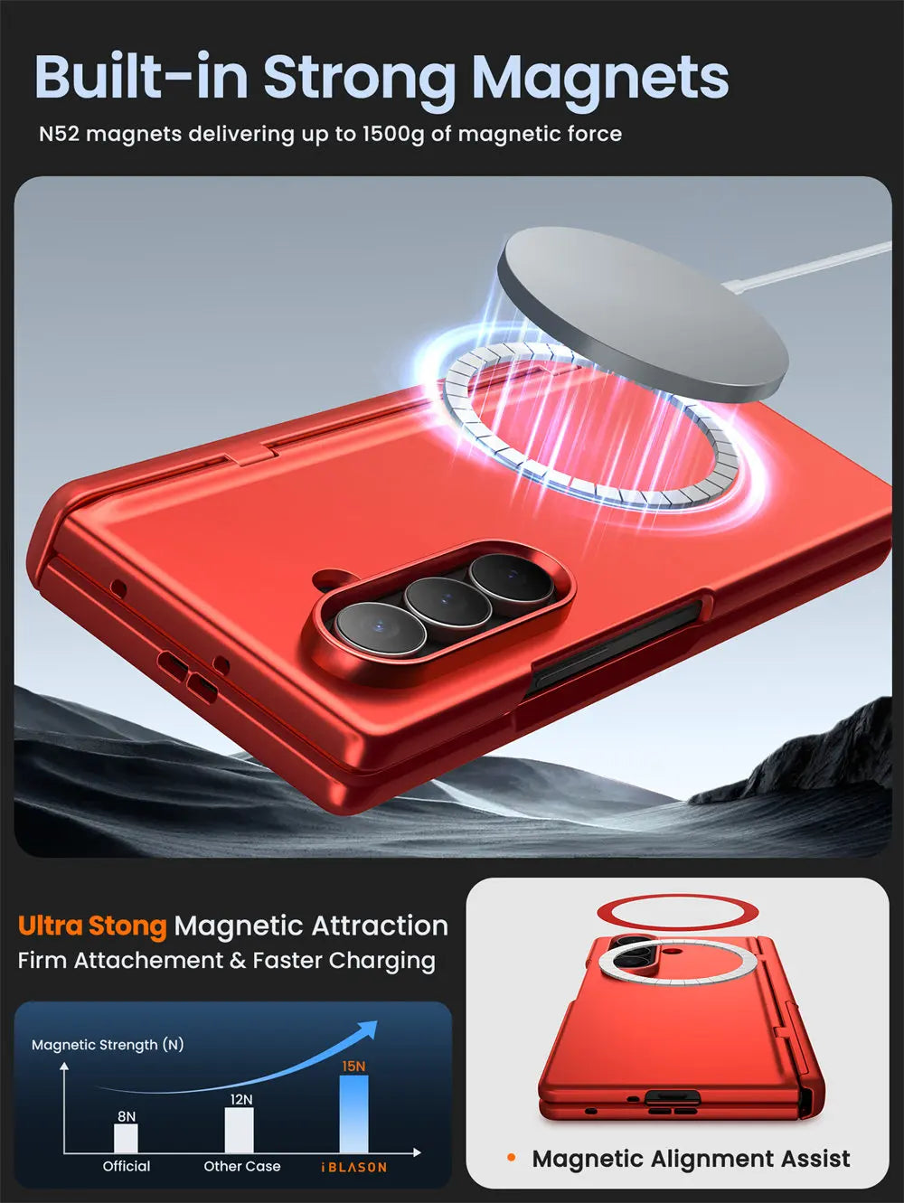 For Samsung Galaxy Z Fold 7 Case I-BLASON Cosmo Full Protective Hinge Protection Magnetic Case With MagSafe Stand & S Pen Holder