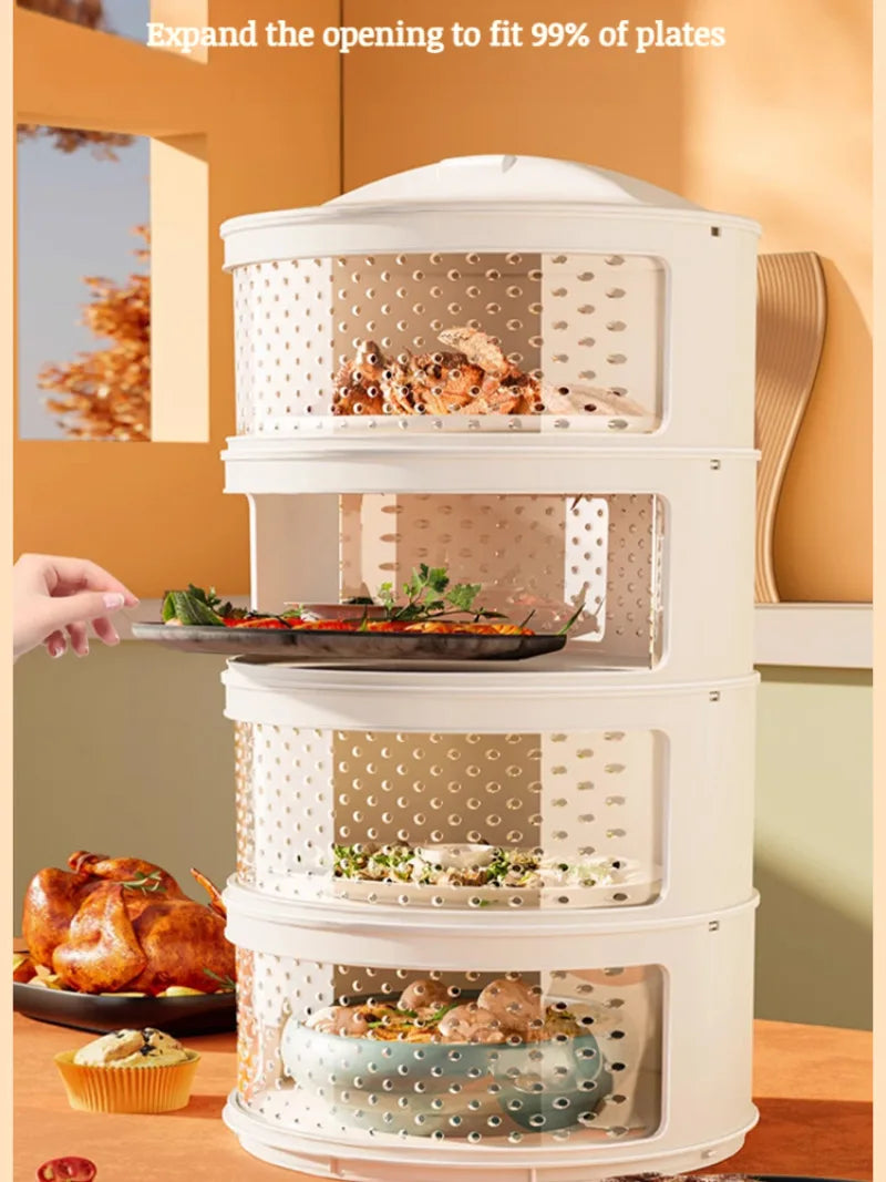 Household thermal dish cover Multilayer storage box leftovers dustproof table folding dish cover