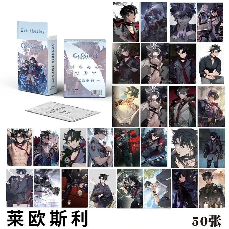 Hot Game Impact 50PCS/Set Decor Laser Lomo Card Photocard HD Double-sided Small Album Photo Card For Fans Collection Postcard