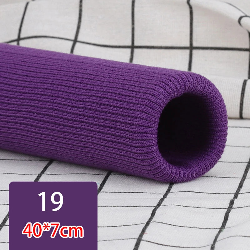 40cm Elastic Rib Cuffs Knitted Fabric Sweater Garment Cuffs Trouser Legs Seamlessly Repair Lengthening Sewing Accessories