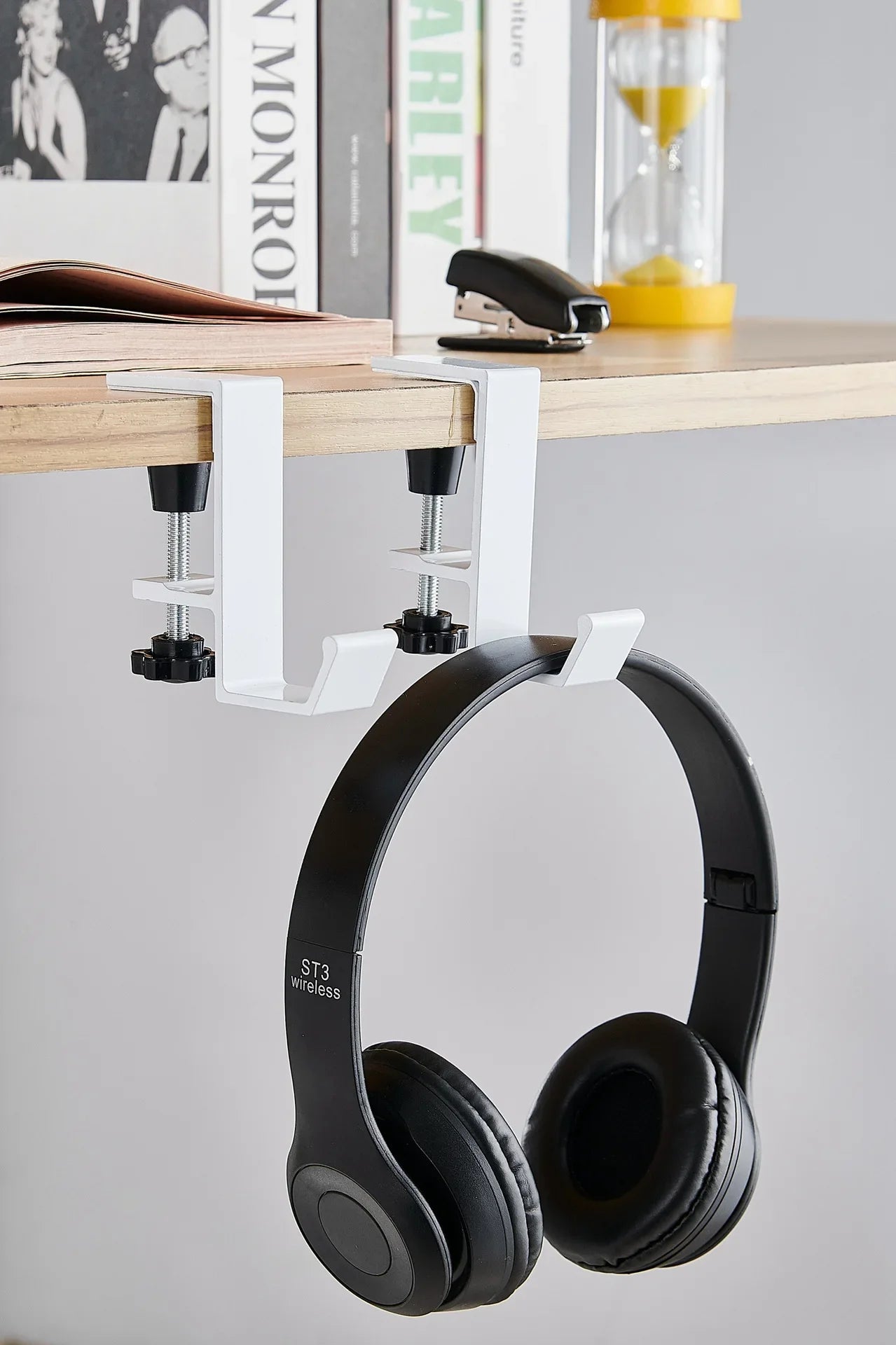 1pc Adjustable Desk Edge Hook Without Punching Office Desktop Edge Hanging Bag Hook Student Backpack Headphone Hanging Hook