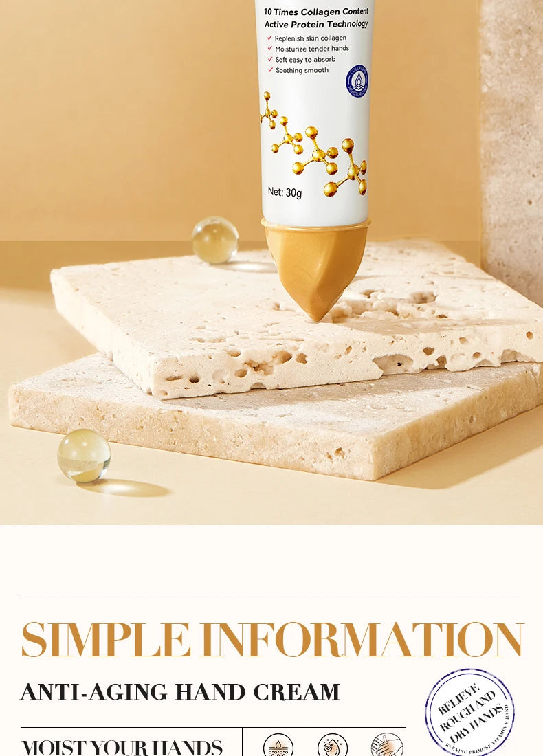 Collagen Anti-wrinkle Hand Cream Anti-drying Cracked Whitening Moisturizer Fade Fine Line Soft Smooth Repair Hand Foot Skin Care