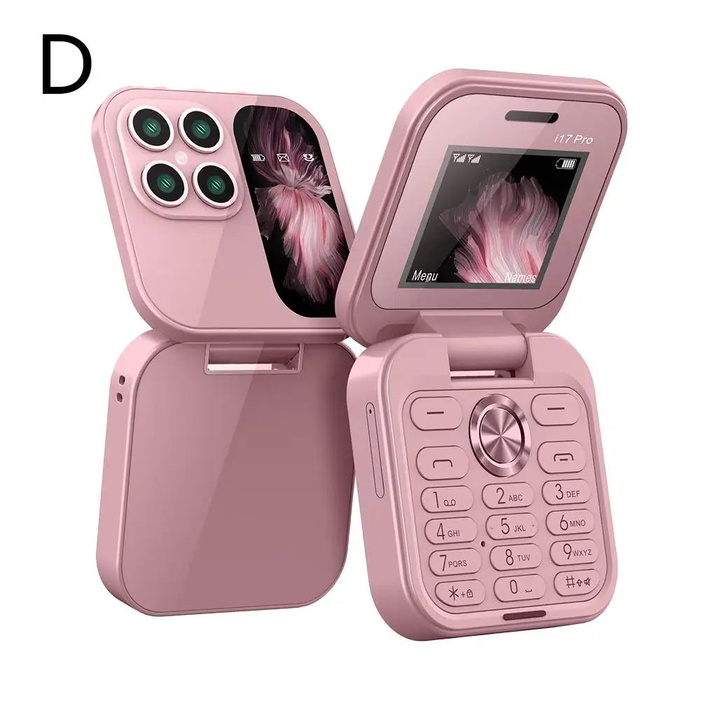 Small Foldable Mobile Phone Auto Call Record Speed Dial Dual SIM Card High Definition Rear Camera Flip Telephones Cellphones
