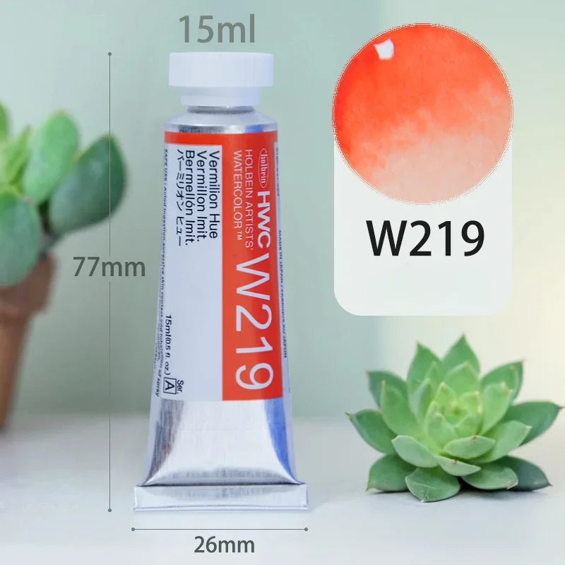 15ml Holbein Liquid Tube Packaging Watercolor Pigment Art Students Outdoor Sketch Speciality Painting Colored Fill Materials