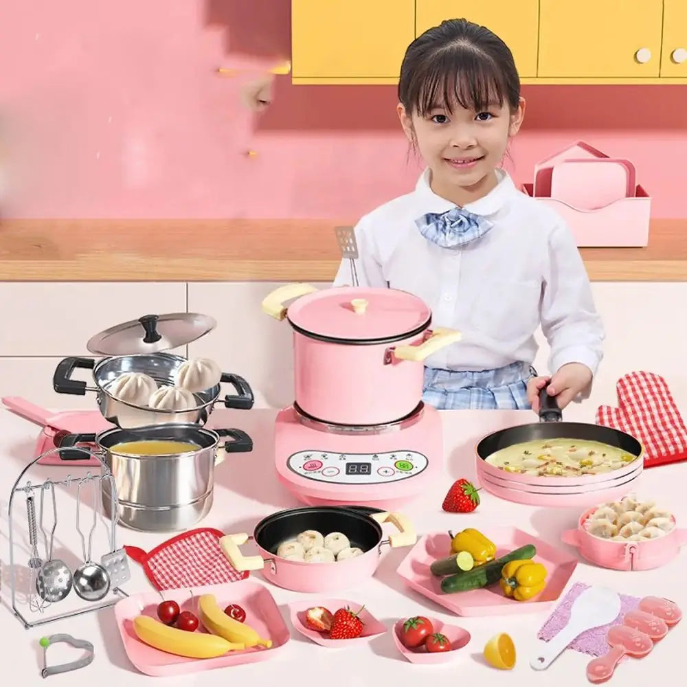 Toy Real Cooking Toy Mini  Rice Cooker Pretend Play Toy Kitchen Kids Toys Simulation Cooking Toys Dollhouse Accessories