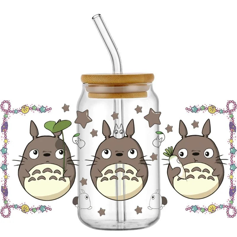 Miniso Japanese Animation UV DTF Cup Wrap Cartoon Cute Transfer Stickers Decal for 16oz Libbey DIY Waterproof Sticker