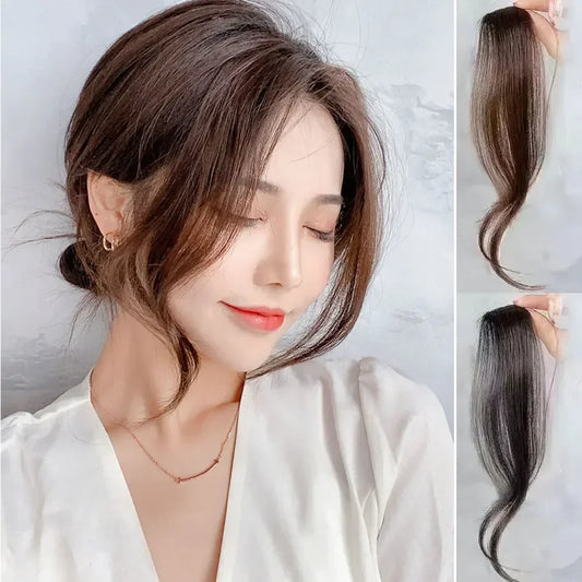Synthetic Hair Bangs Side Fringe for Women 3D Middle Part False Bangs Clip-in Extensions Invisible Hairpieces Natural Bangs