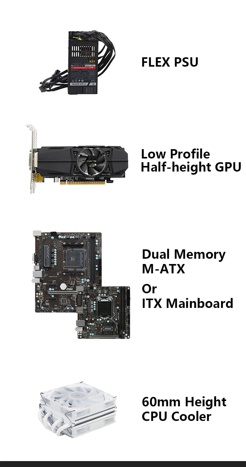 METALFISH G5 Computer Case PC Gamer Micro ATX HTPC Case Desktop Gaming All-aluminum Slim Chassis Supports Knife Card FLEX Power