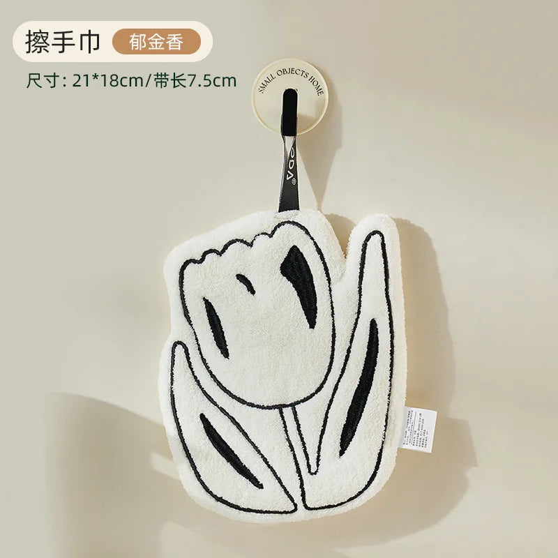 Thickened Flower Perfume Style Towel Bathroom Kitchen Quick-drying Creative Absorbent Towel Household Hotel Hanging Hand Towel