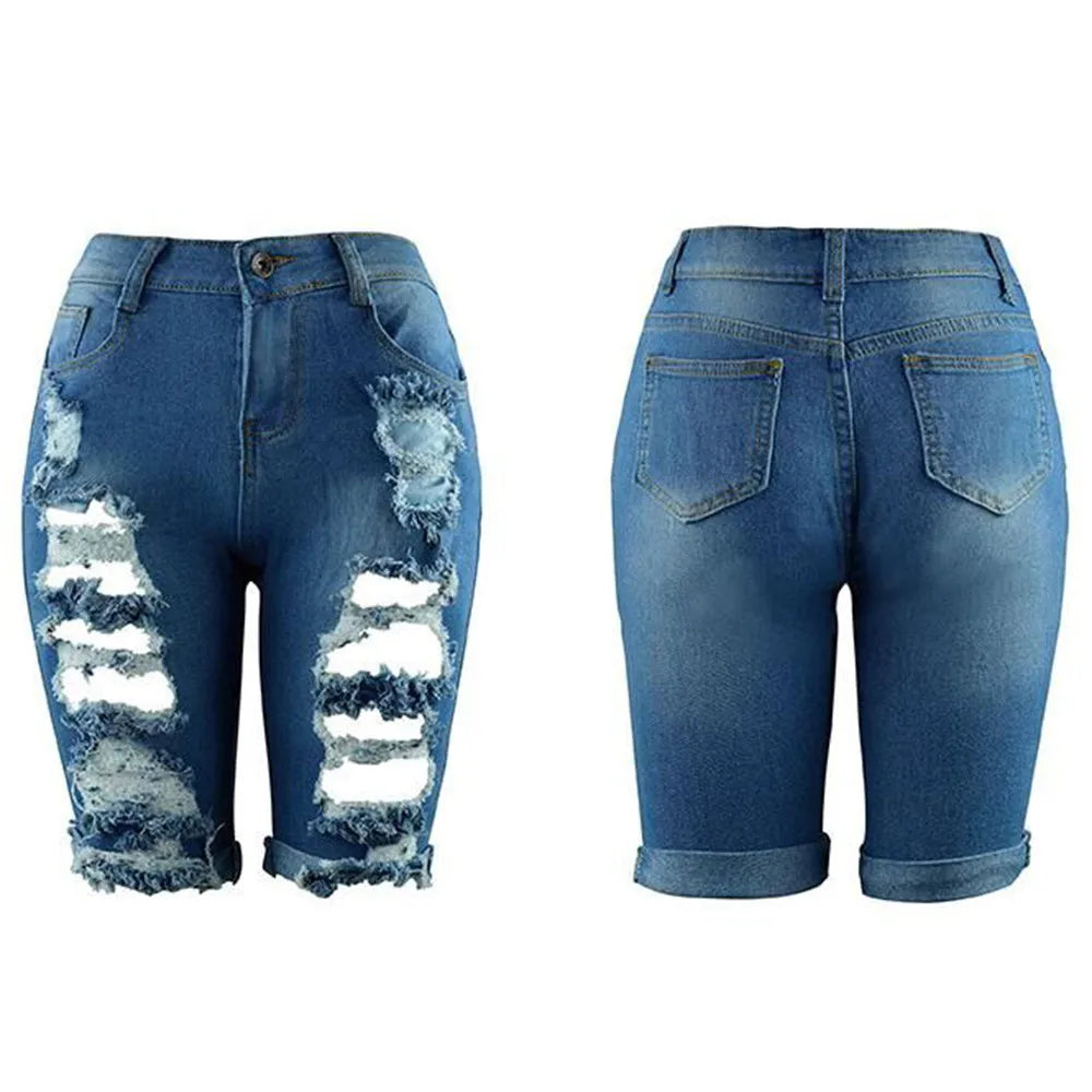 Women Denim Shorts Summer Destroyed Hole Jeans Fashion Casual Pants Short for Woman Pantalones Cortos Ripped Femme Ropa Mujer