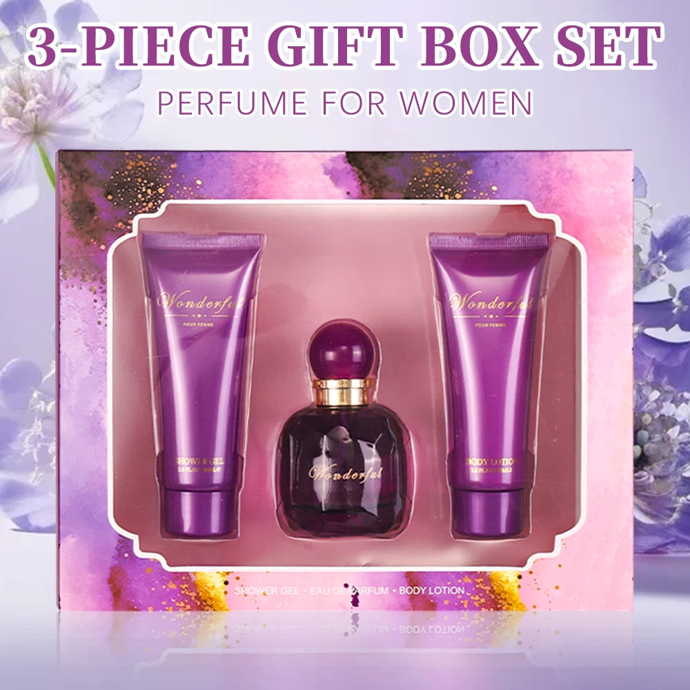 Bath and Body Gift Set for Women & Girls 1.7fl.oz Eau de Parfum Spray 2.8fl.oz Shower Gel 2.8fl.oz Body Lotion Women's Fragrance