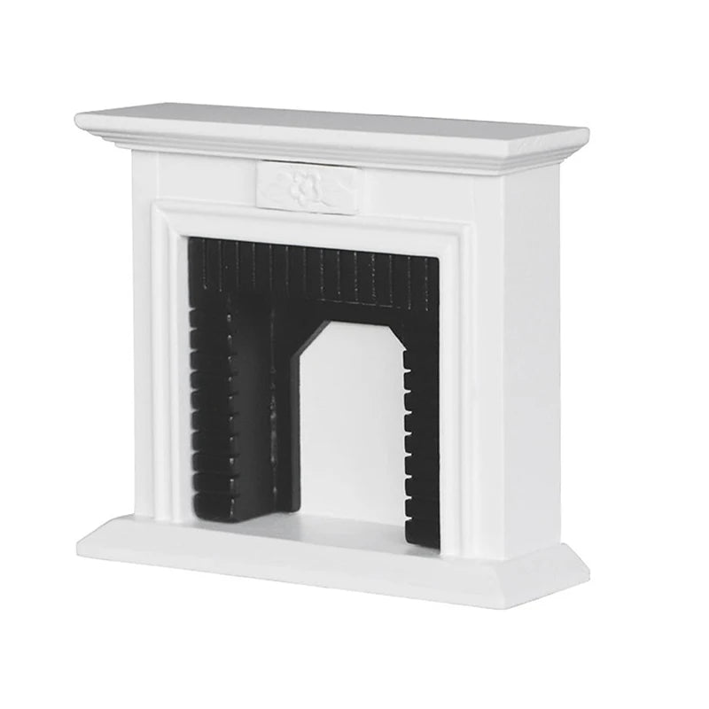 1:6 1:12 Dollhouse Mini Decorative Fireplace Model Doll House Wood Fireplace Mini House Furniture European Style