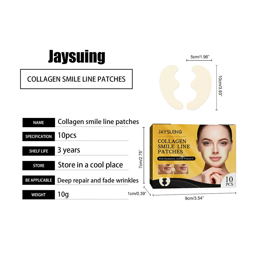 10pcs/Box Forehead Line Removal Patch Nasolabial Folds Collagen Wrinkle Face Patch Anti-Aging Face Lift Beauty Skin Care Pad