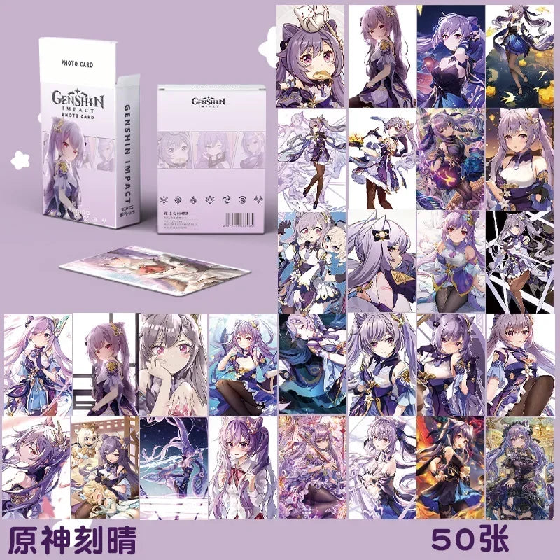 Hot Game Impact 50PCS/Set Decor Laser Lomo Card Photocard HD Double-sided Small Album Photo Card For Fans Collection Postcard
