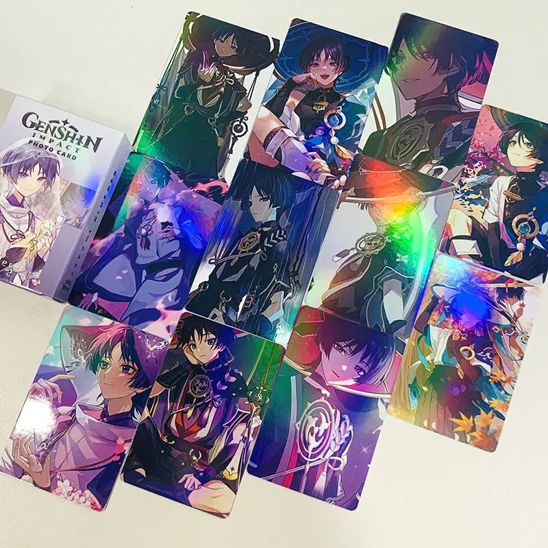 Hot Game Impact 50PCS/Set Decor Laser Lomo Card Photocard HD Double-sided Small Album Photo Card For Fans Collection Postcard