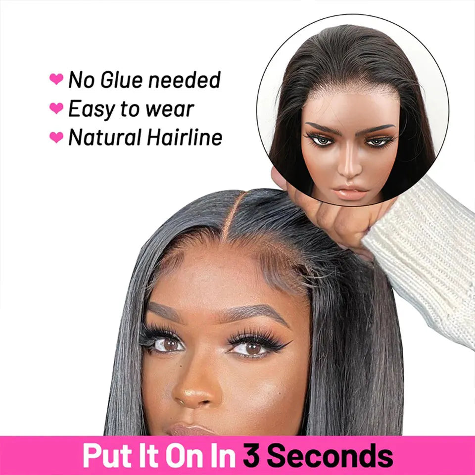 Kinky Straight 13x4 Lace Front Glueless Wig Yaki Straight Glueless Yaki Human Hair Wigs Pre Plucked Brazilian Cheap Closure Wigs
