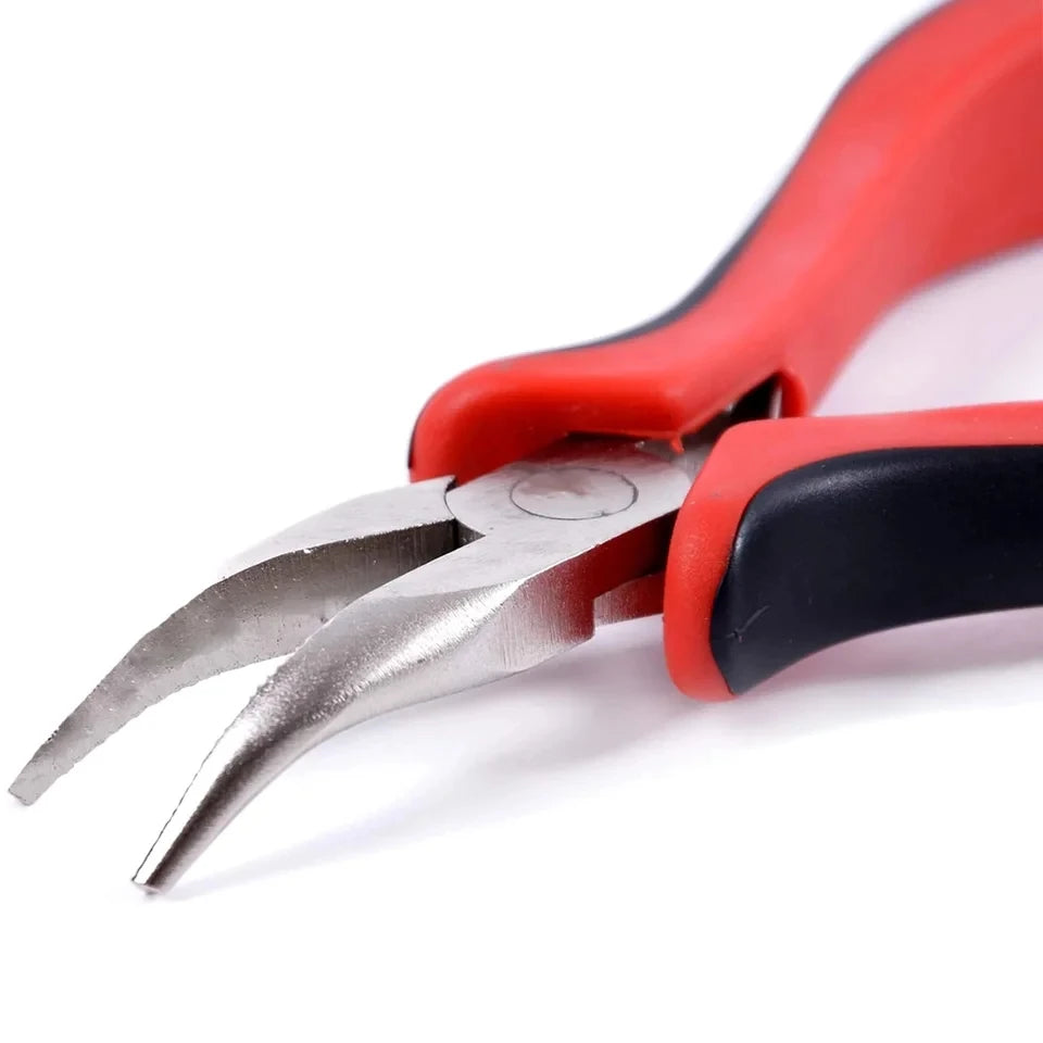 1Pcs Portable Durable Carbon Steel Forging Jewellery Pliers Light Weight Mini Pliers Hand Tools Round Flat Long Nose Pliers