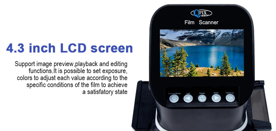 High Resolution 120 Film Scanner 22 Mega pixels Slide Negative Photo Scanner Digital 35mm 135 126KPK Film Converter 4.3"LCD