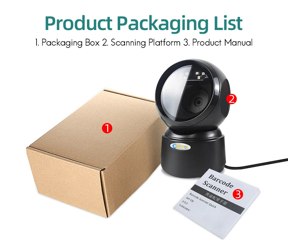 High-speed Barcode Scanner Image Platform Desktop Scanner 1D 2D QR code reader USB Omnidirectional