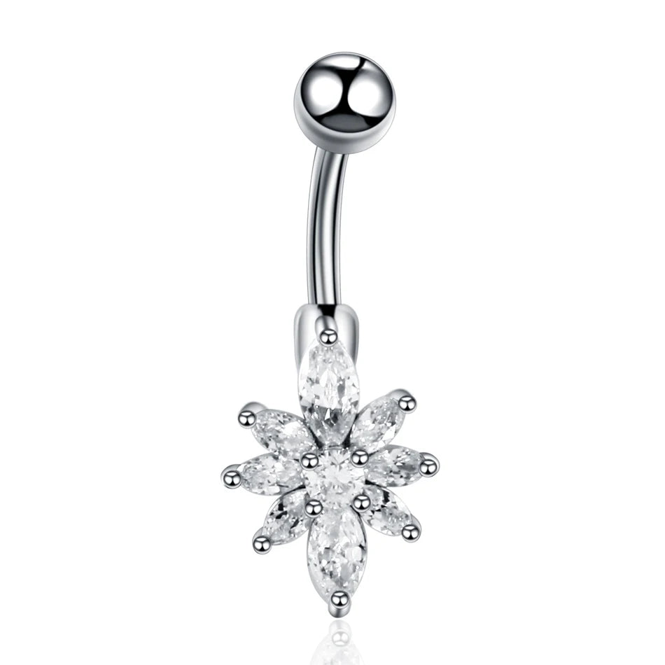 1Pc Surgical Steel Belly Button Ring Navel Nombril Piercing CZ Belly Ring Sexy Women Belly Piercing Body Jewelry Ombligo 14G