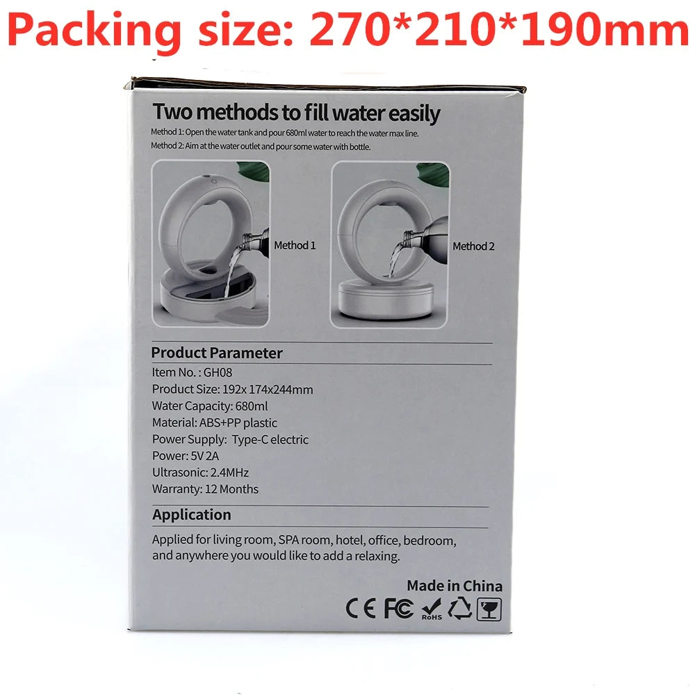 680ML Perfume Anti Gravity Humidifiers Portable Mini USB Aroma Diffuser Essential Oils Water Drop Air Purifier For Home Bedroom