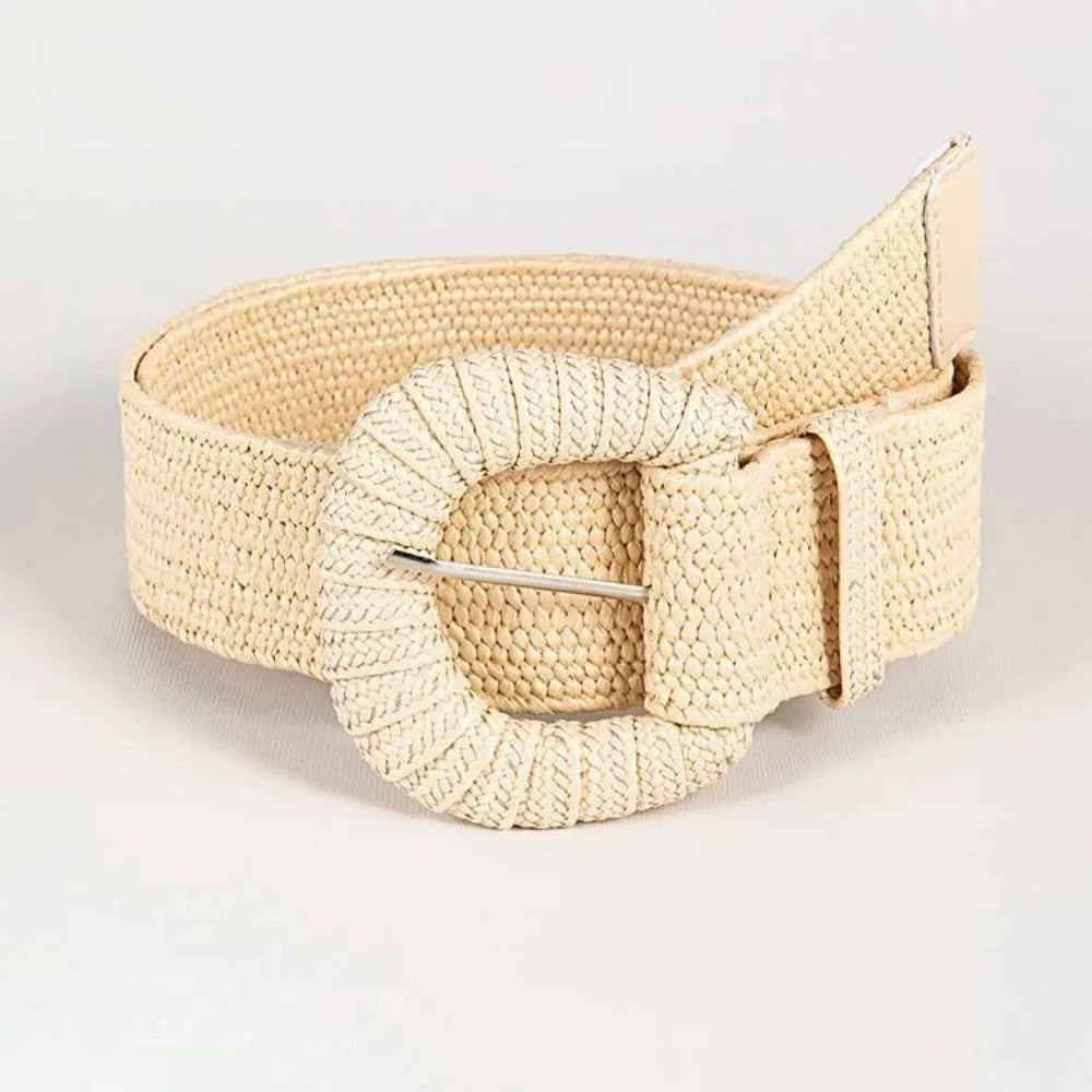100cm New Retro Women Summer Pin Buckle Belts Fashion Female Braided Wide Belts Designer Woven Elastic PP Straw Girls Waistband