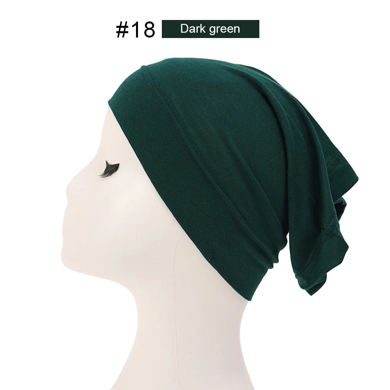 Fashion Muslim Hijab Caps Solid Underscarf Women Veil Modal Cotton Hijab Muslim Scarf Turbans Head  Women's Hijabs Hat Islamic