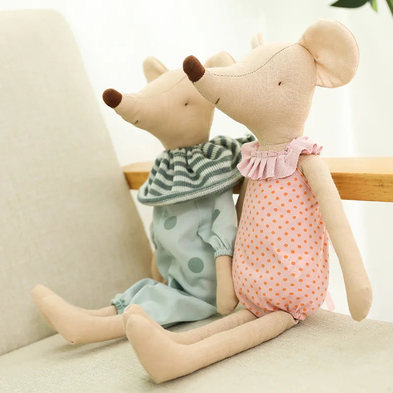 Lovely Baby Mouse Plush Toys Stuffed Animal Mouse Dolls Lovely Rat With Clothes Kids Birthday Gifts Toys for Boys Girls
