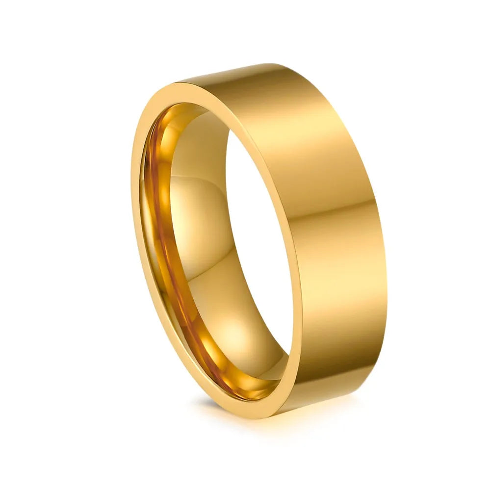 Basic 2/4/6 MM Wide Wedding Couple Ring for Women Men, PVD Gold Color Tungsten Carbide Finger Bands Jewelry