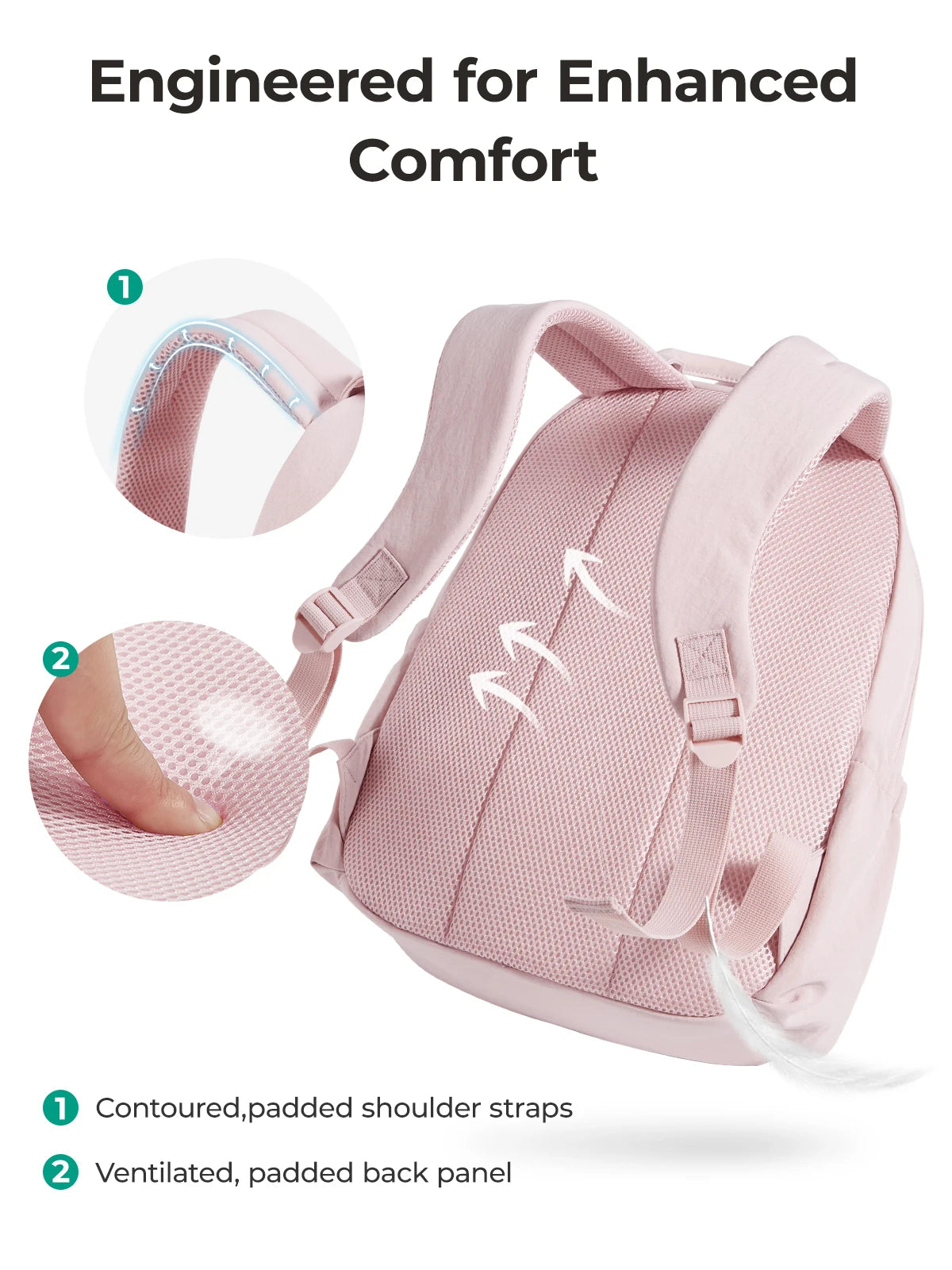 BAGSMART 14.3 in Laptop Backpack Large Capacity Business Briefcase Multi-Function Large Capacity Business Girls School Bag