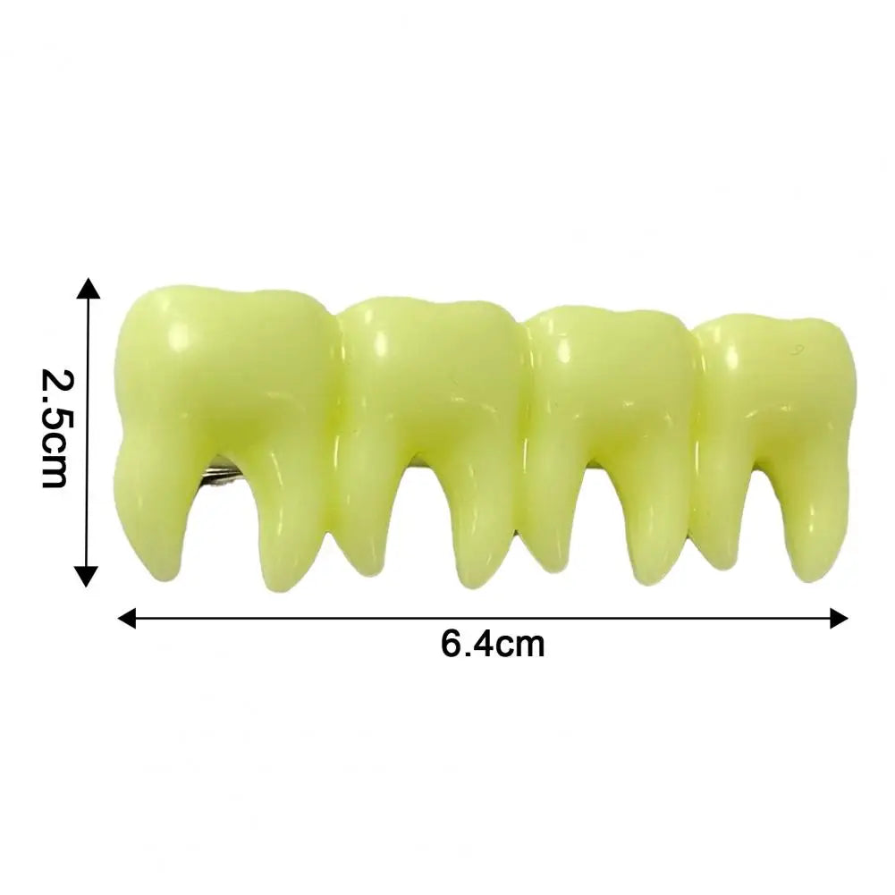 Gothic Style Girl Teeth Hair Clips Halloween Tooth Shape Hairpins Glow in the Dark Hair Pins Hair Accessories