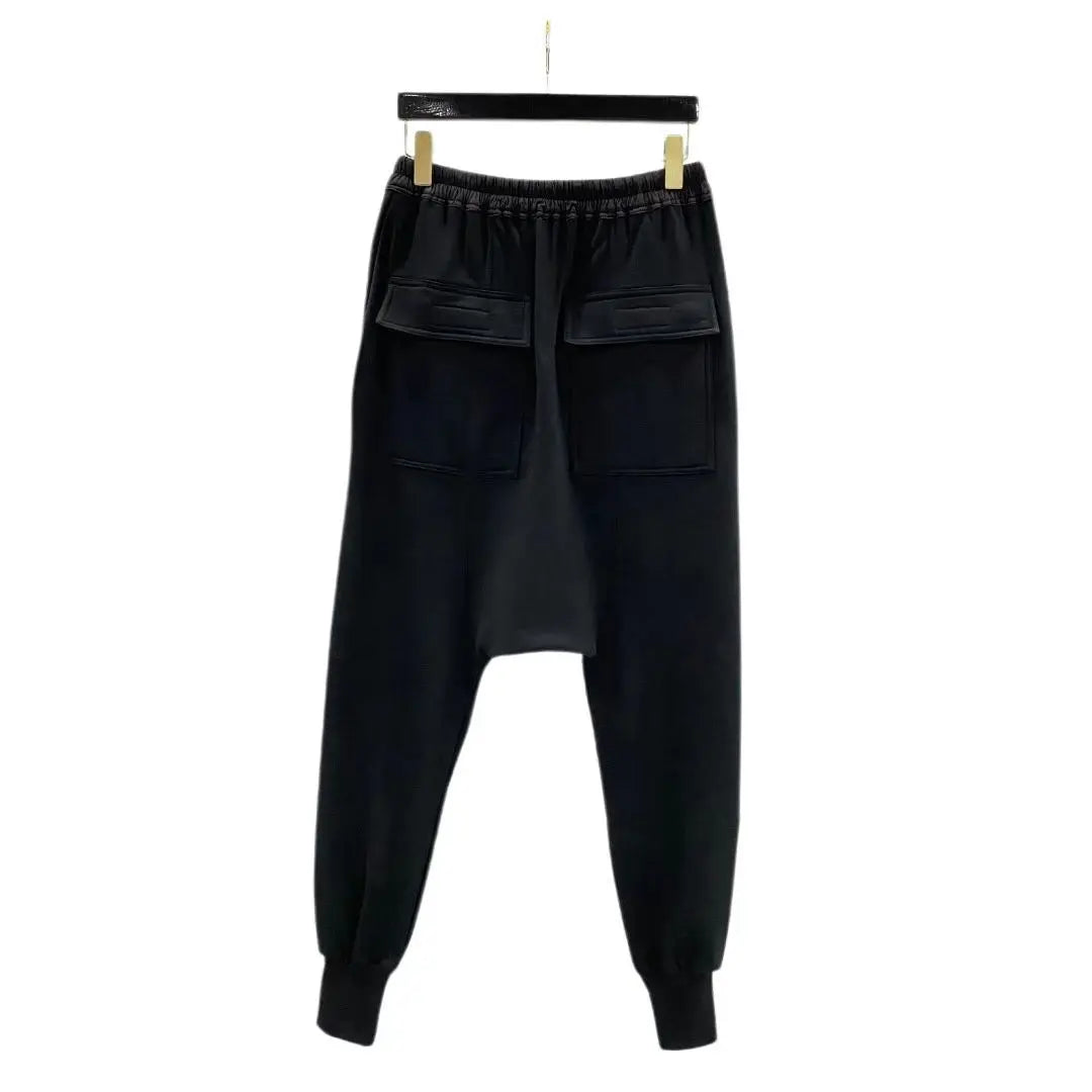 Men Casual Cargo Pants Gothic Men's Clothing Autumn Solid Sweatpants High Street Black Long Pants