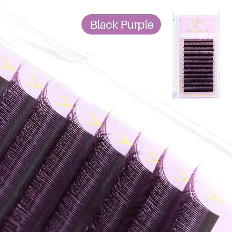 SONG LASHES Y Shape Ombre Color Lashes  Two tip C/D Curl Premade Volume Lashes Individual Eyelash Extension Supplies
