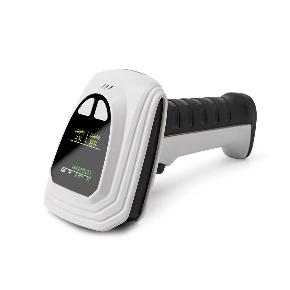 Wireless Handheld 2D Bluetooth Barcode Scanner PDF417 Data Matrix QR Code Reader with LCD Screen Display Image Logistic Reader