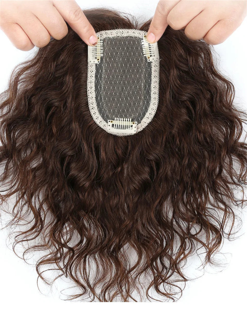 3D Bangs Invisible Seamless Head Hair Water Ripple Hair Air Bangs Head Overhead Natural Invisible Replacement Cover White Hair