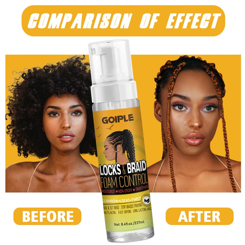 GOIPLE Strong Hold Lock and Twist Wax for Cornrows Edge Control Cream Hair Styling Shaping Tames Frizz Box Mousse for Braid Gel