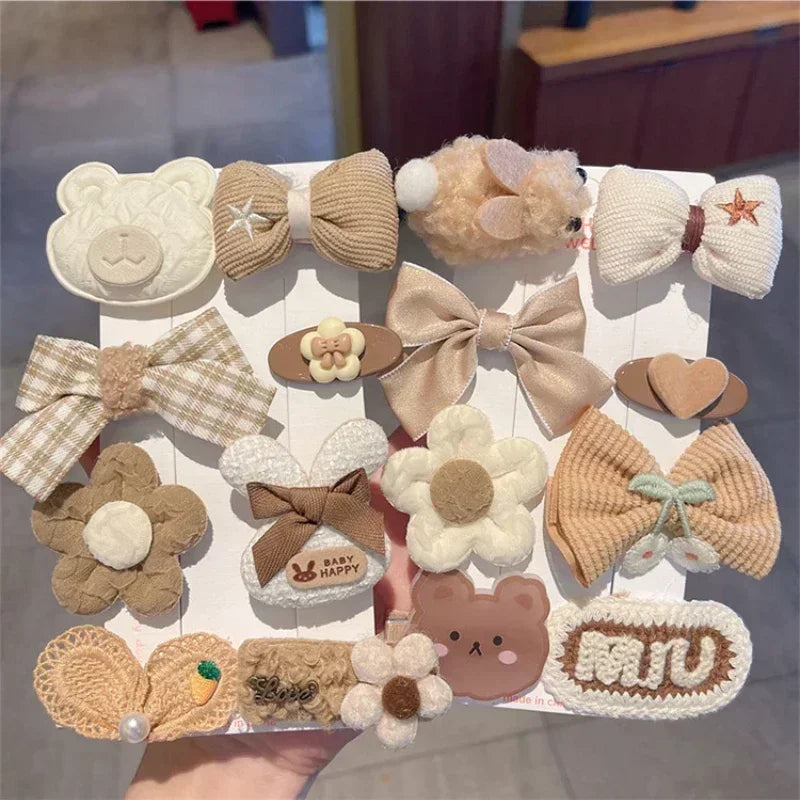 2023 New Fashion Kid Children's Plush Rabbit Love Hairpin Cartoon Hairpin Little Girl Soft Bangs Clip Kids Accessories