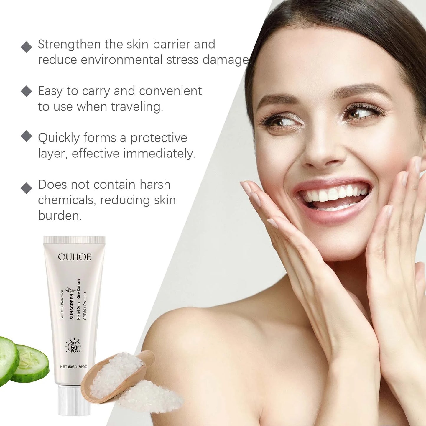 Rice Cream, Rice Puree Cream, Rice Cream Moisturizer, Moisturizes The Skin, Shrinks Pores, Rice Extract Fades Fine Lines