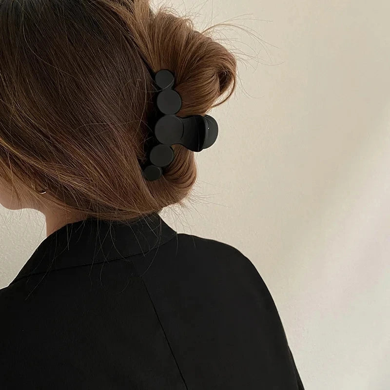 Women Fashion Black Large Hair Claws Multiple Styles Barrette Crab Hair Clips Headwear for Women Girls Hair Accessories