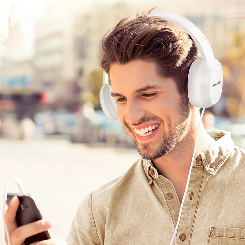 Awei GM-6 Wired Professional Headphone with Wire Control Game Wired Headset With Mic 3.5mm AUX Plug For PC Computer Laptop