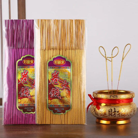 Stick Incense Golden Roll Money Handmade Smoke-free Bamboo Incense Indoor Office Purify Air/an Incense Help Sleep Natural Aroma