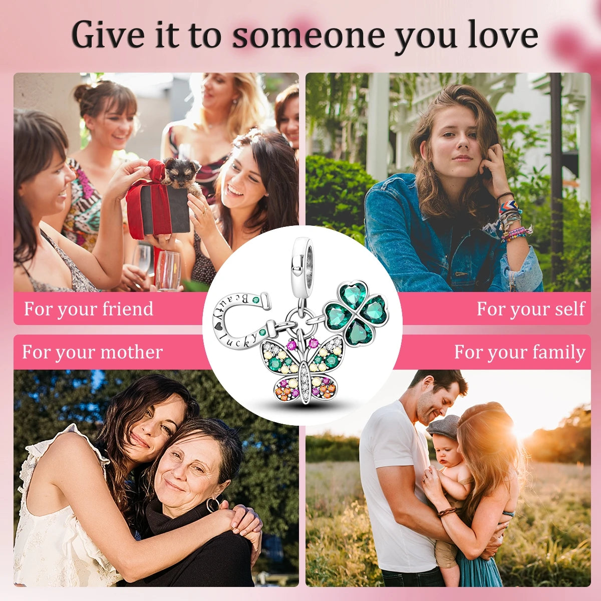 925 Silver Plated Firefly Pizza Cake Charms Fit Original Pandora Bracelet Making Fashion Jewelry