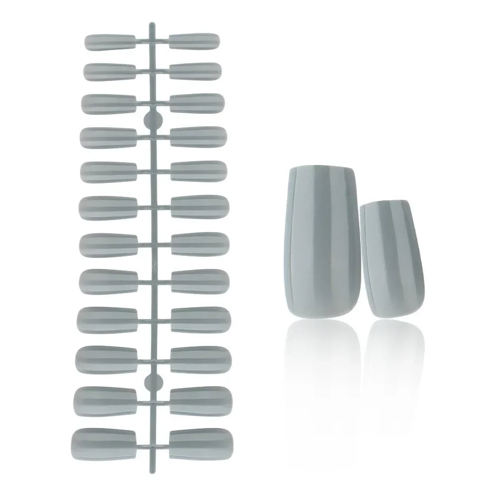 24 Pcs Solid Color Nail Tips Extension System Soft Gel Fake Nail Sculpted Square Full Cover Press on Nail Tips Artificial Nails