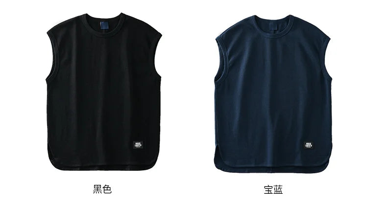 DUKEEN Heavyweight Pique Fabrics Tank Top Men 2024 Summer Sports Fitnesssleeveless T-Shirt Loose Solid Color Tops