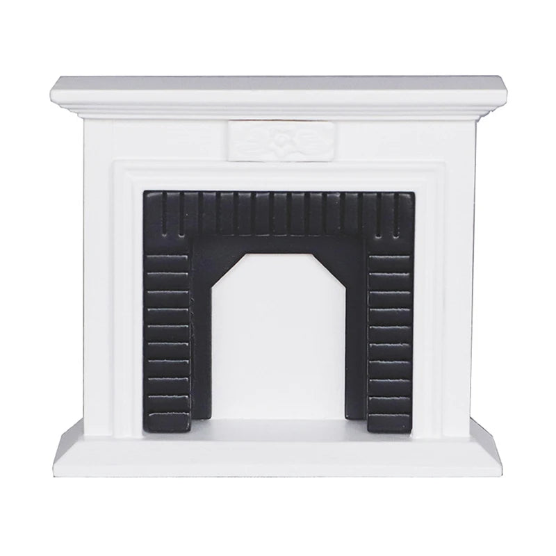 1:6 1:12 Dollhouse Mini Decorative Fireplace Model Doll House Wood Fireplace Mini House Furniture European Style